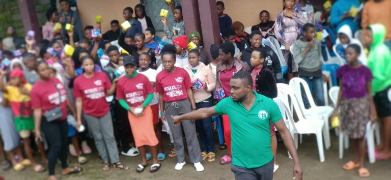 Menstrual education and free distribution of sanitary pads at the Buea town community.